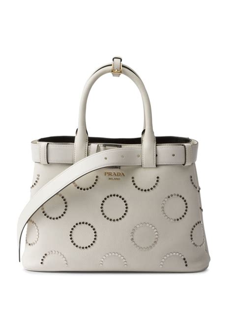 prada studded belted tote